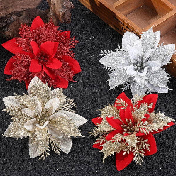 5pcs Artificial Flowers Glitter Flowers