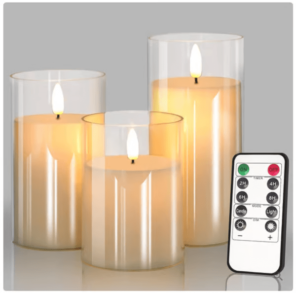 Flameless candles  (3 candles)