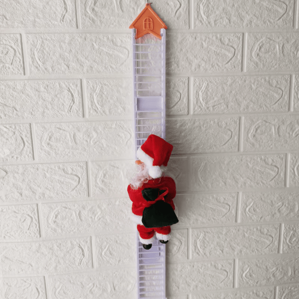 Santa Claus Climbing The Ladder