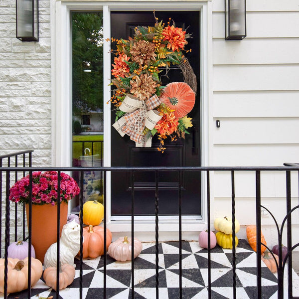 Guirnalda de calabaza de otoño: decoración rústica para el hogar con forma de vid (¡lista para enviar!)